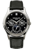 Patek Philippe 37.2mm Perpetual Calendar Moonphase Grand Complication Watch Black Dial 5140P
