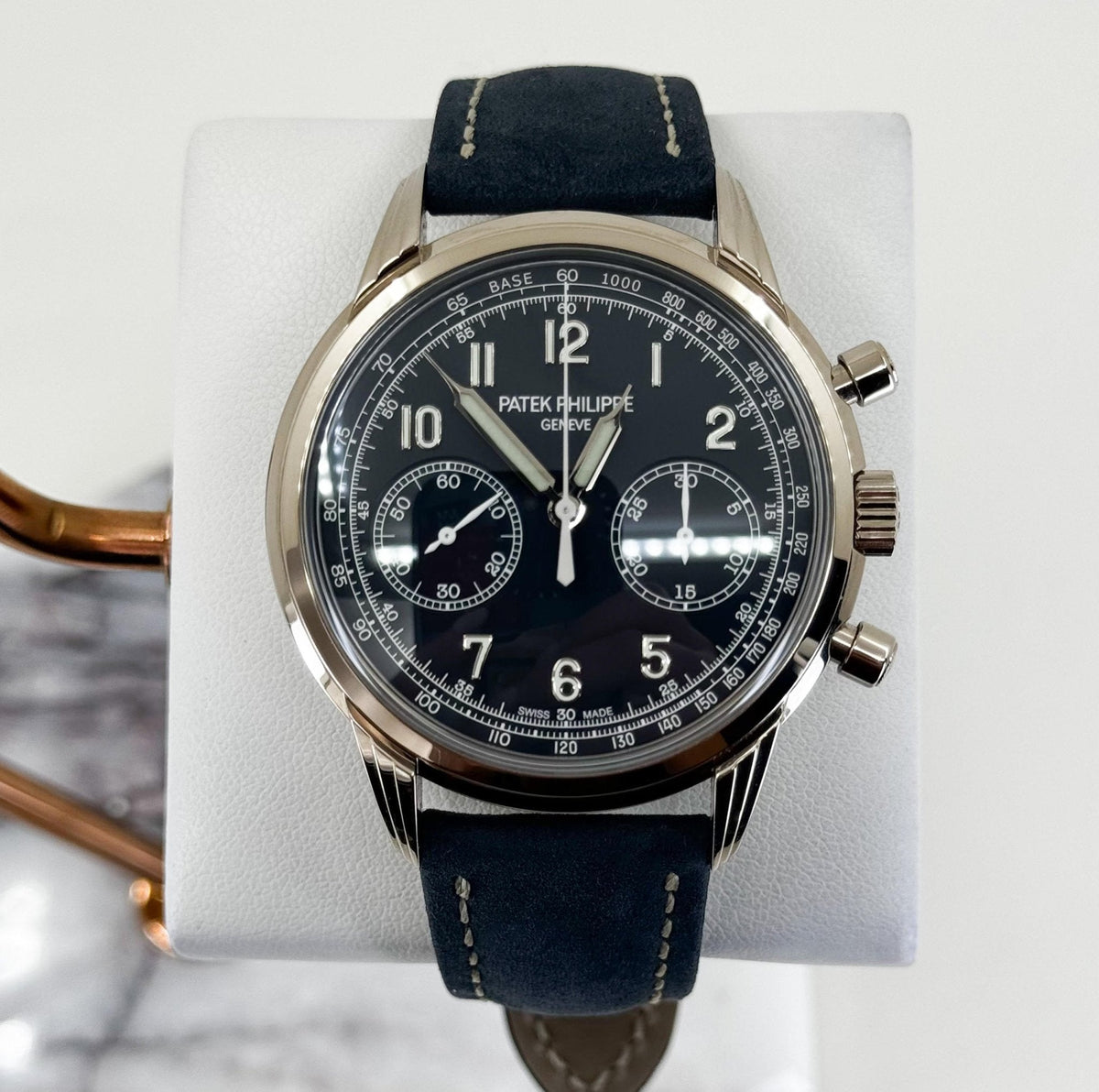 Patek Philippe 41mm Complication Watch - Blue Dial - Blue Calfskin Strap - 5172G-001