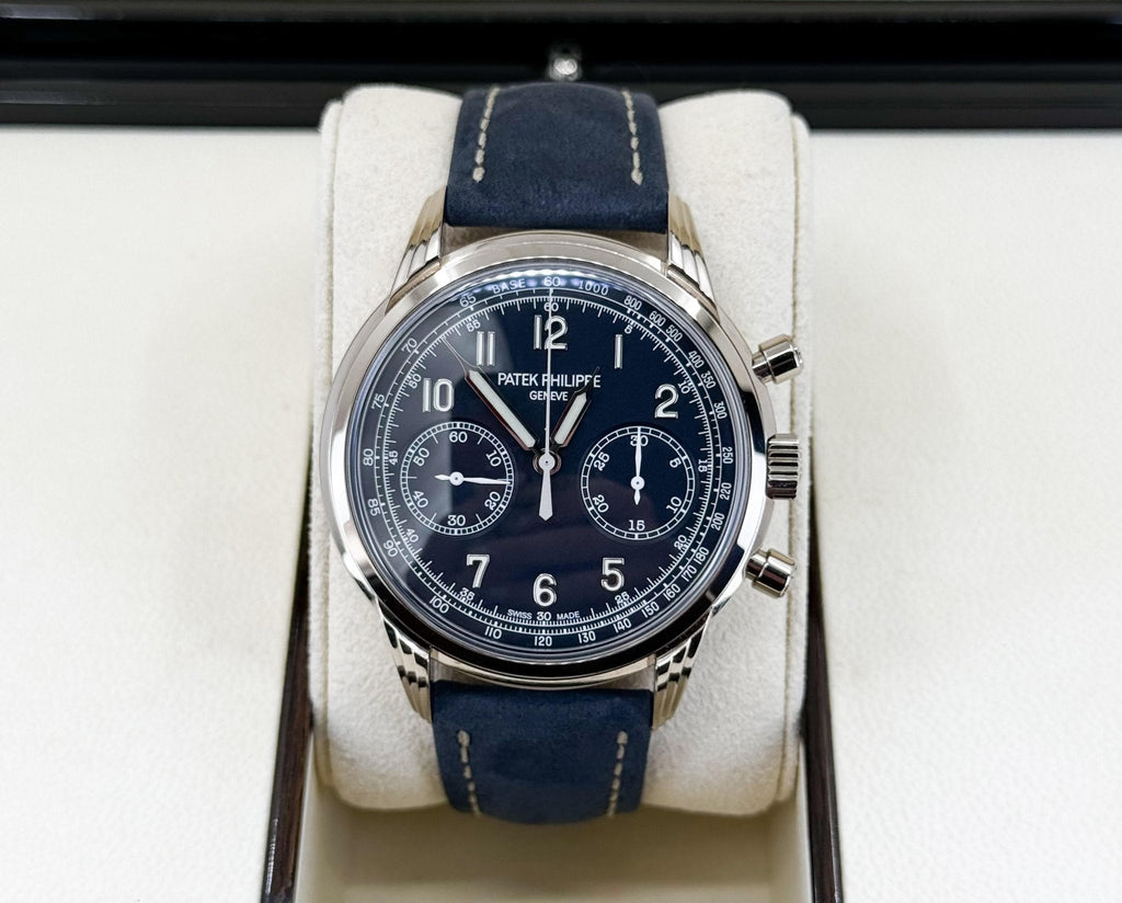 Patek Philippe 41mm Complication Watch - Blue Dial - Blue Calfskin Strap - 5172G-001