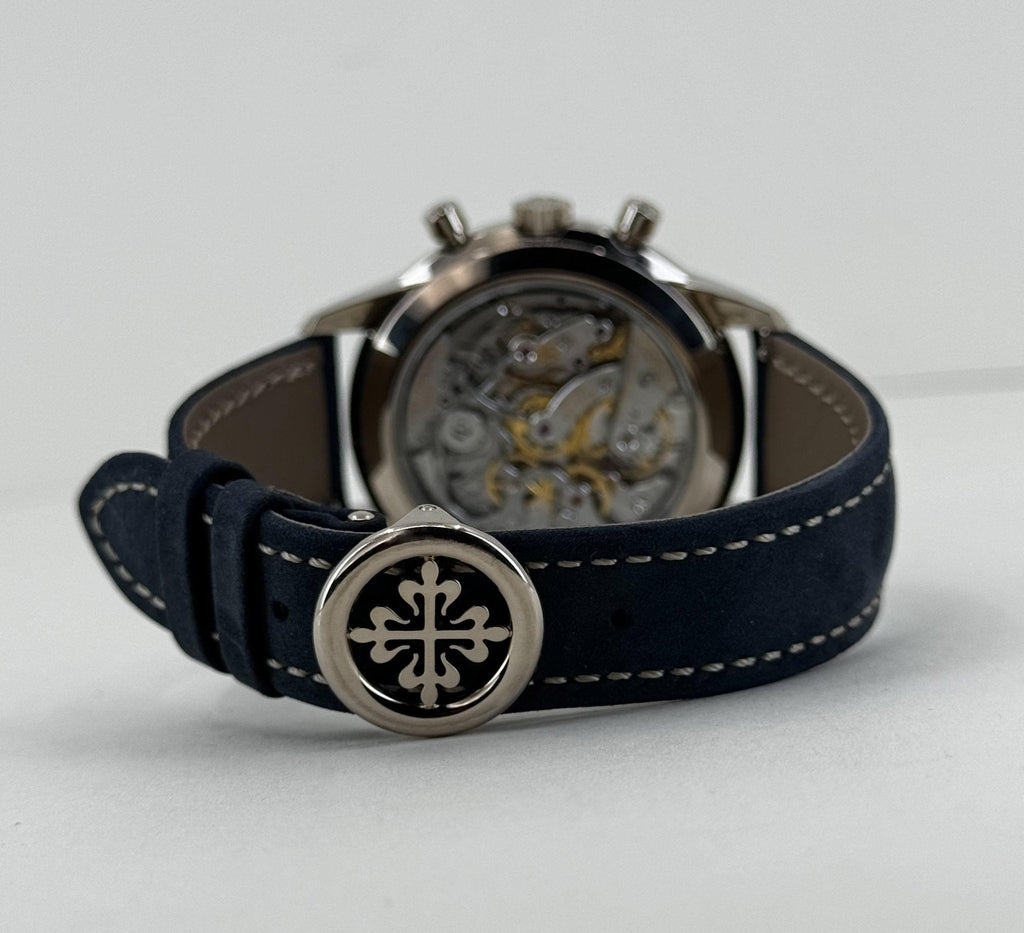 Patek Philippe 41mm Complication Watch - Blue Dial - Blue Calfskin Strap - 5172G-001