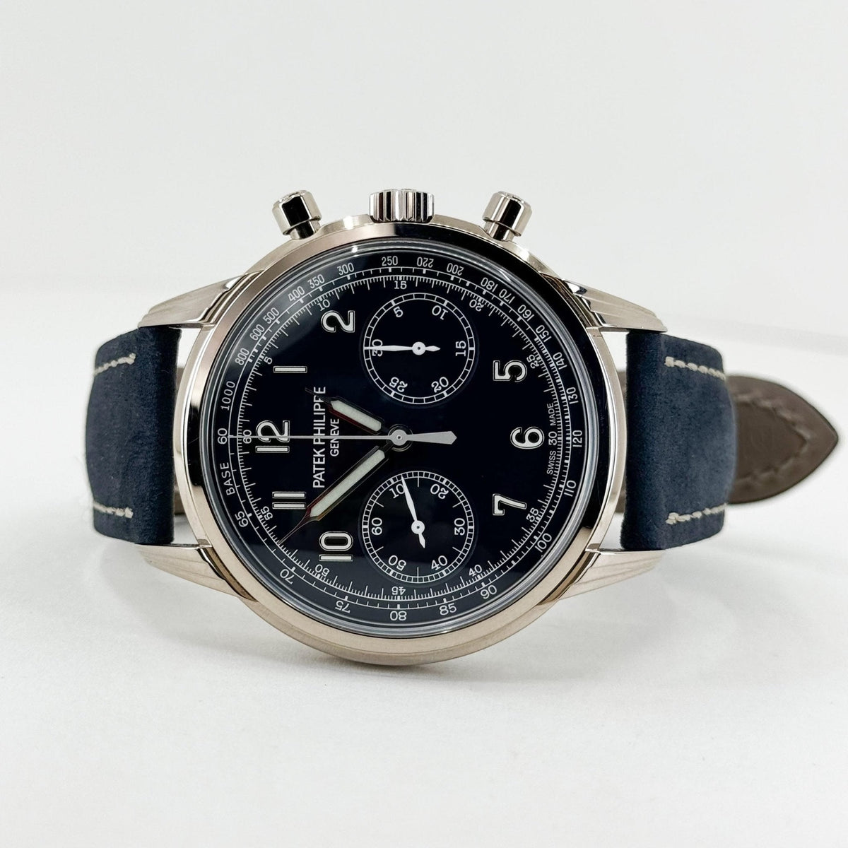 Patek Philippe 41mm Complication Watch - Blue Dial - Blue Calfskin Strap - 5172G-001