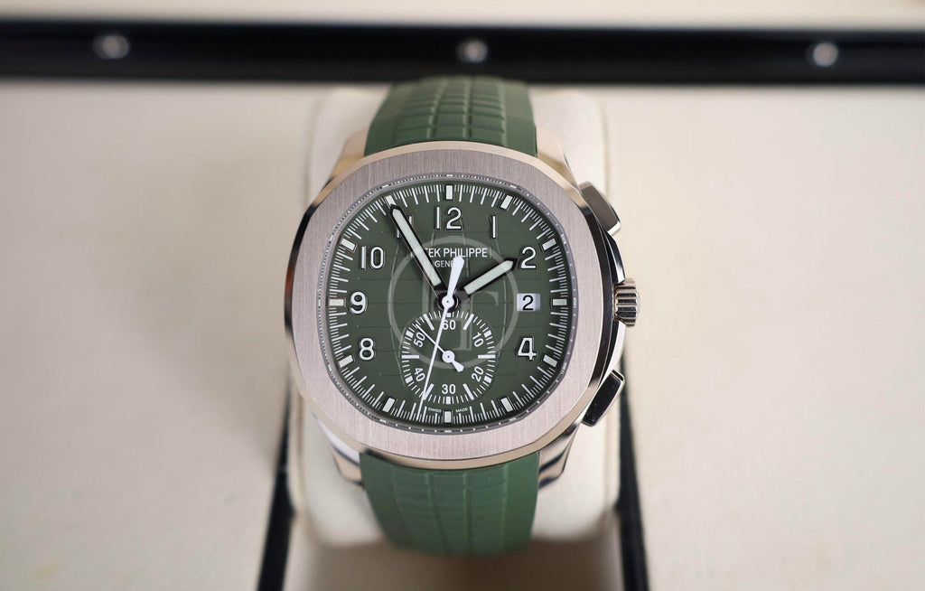 Patek Philippe Aquanaut Chronograph White Gold Khaki Green Dial 5968G-010