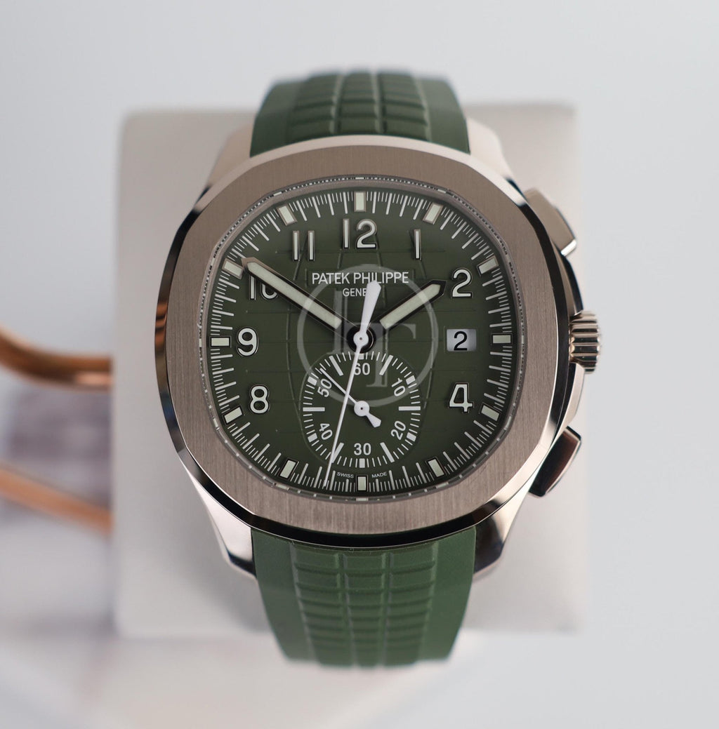 Patek Philippe Aquanaut Chronograph White Gold Khaki Green Dial 5968G-010