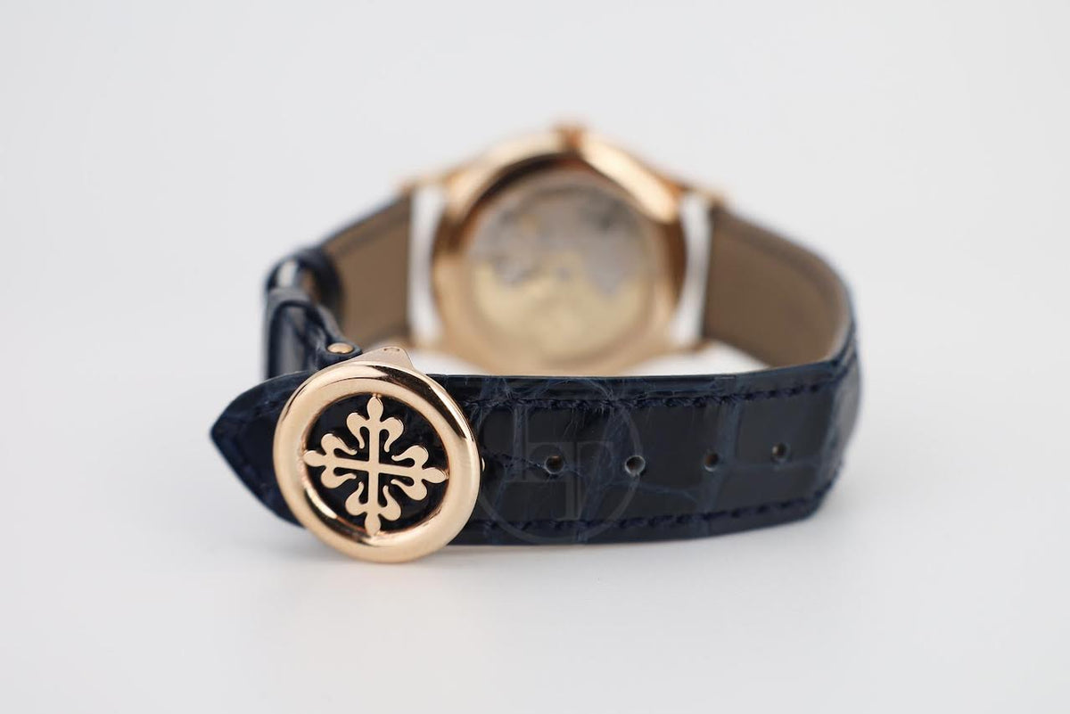 Patek Philippe Complications 38.5 mm Rose Gold Blue Baguette Diamond Dial - 5396R-015