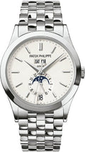 Patek Philippe Complications Day-Date Annual Calendar Moon Phases White Gold Silver Opaline Dial | 5396/1G-010