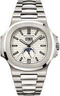 Patek Philippe Nautilus Annual Calendar Moon Phases Stainless Steel White Dial - 5726/1A-010