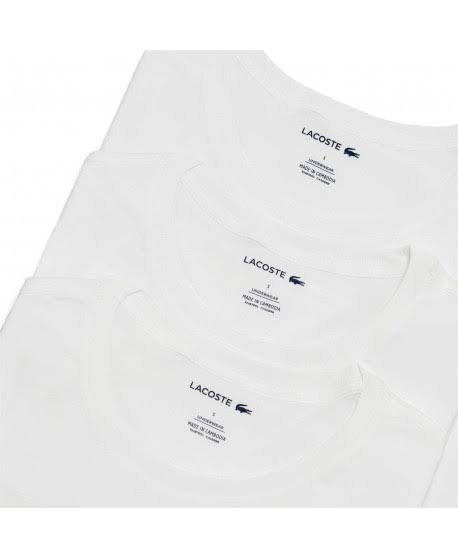 New Arrival LACOSTE  CREW NECK SLIM FIT T-Shirt 3 PACK Men - WHITE